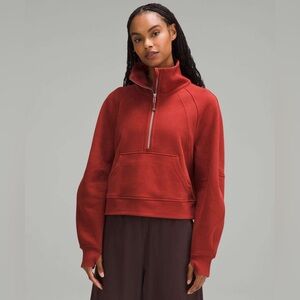 Lululemon Scuba Oversized Red Funnel-Neck Half Zip Size XS/S